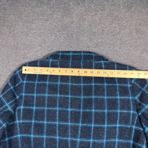 Talbots Blazer Jacket Womens 16W Blue Wool Blend Plaid Tweed Academia Office - Picture 6 of 10